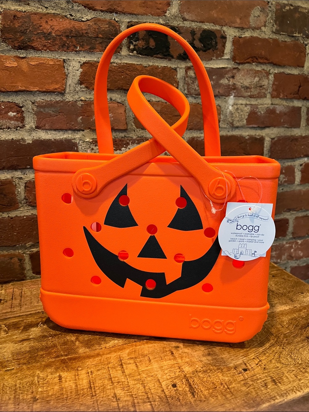 Bogg  bitty bag Orange Halloween Jack-O'-Lantern Tote